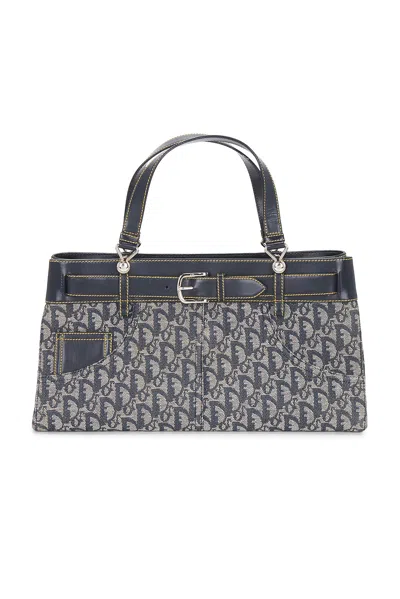 Pre-owned Dior Issimo Jean Pocket Tote Bag In Blue
