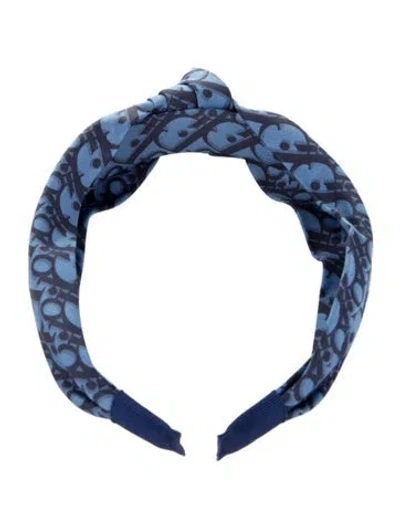 Pre-owned Dior Issimo Knot Headband W/tags In Blue