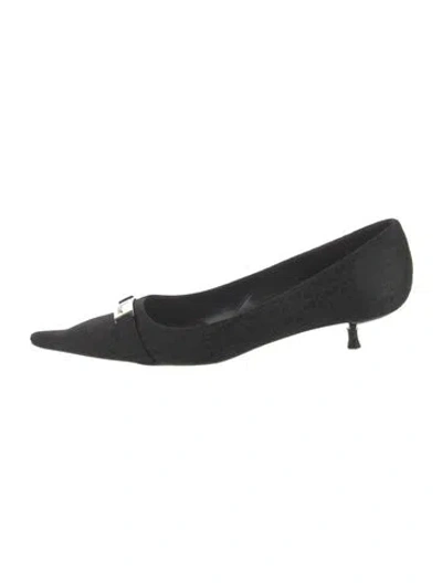 Pre-owned Dior Issimo Pattern Canvas Pumps In Black