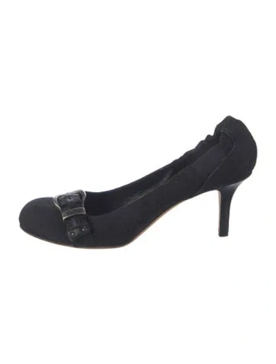 Pre-owned Dior Issimo Pattern Canvas Pumps In Black/blue