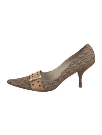 Pre-owned Dior Issimo Pattern Canvas Pumps In Neutral