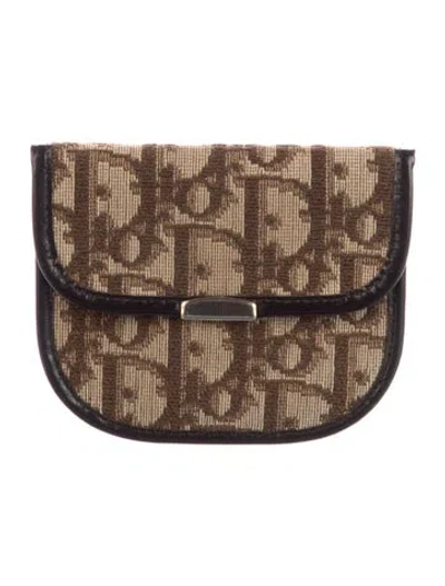 Pre-owned Dior Issimo Pattern Canvas Wallet In Neutral
