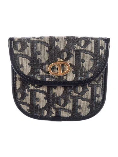 Pre-owned Dior Issimo Pattern Canvas Wallet In Neutral