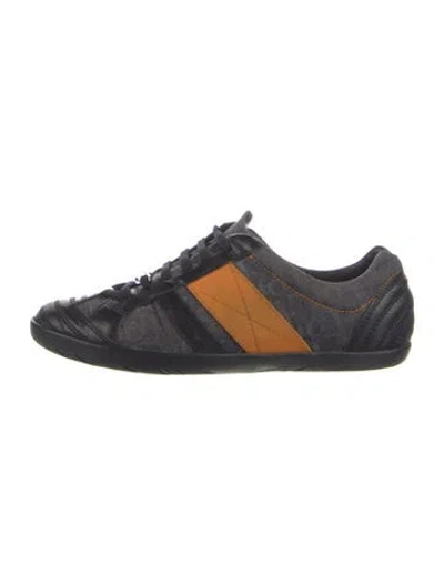 Pre-owned Dior Issimo Pattern Denim Sneakers In Gray