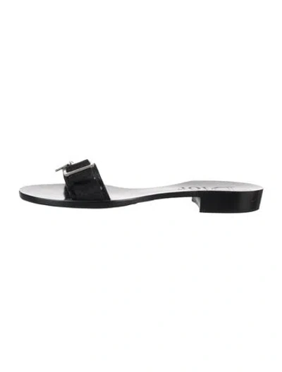 Pre-owned Dior Issimo Pattern Mesh Accents Slides In Black
