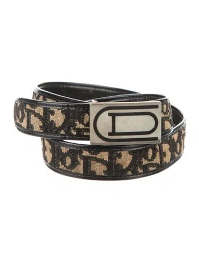 Pre-owned Dior Issimo Pattern Skinny Chain-link Belt In Blue