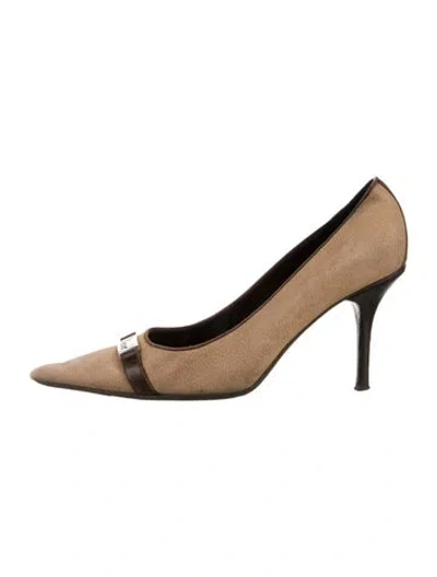 Pre-owned Dior Issimo Pattern Suede Pumps In Neutral