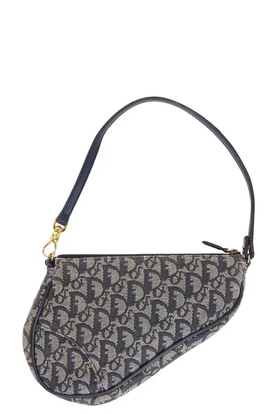 Pre-owned Dior Issimo Pochette Saddle Bag In Blue