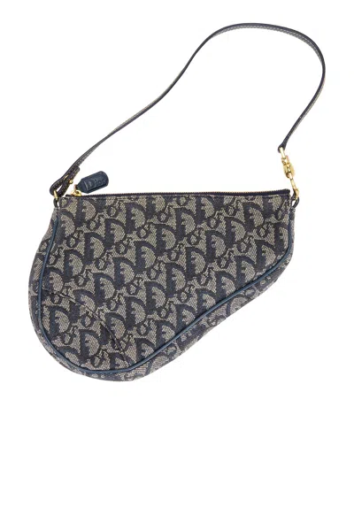Pre-owned Dior Issimo Pochette Saddle Bag In Blue