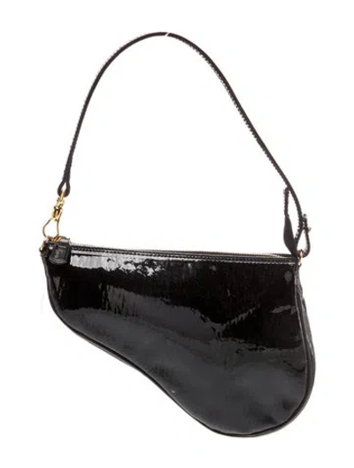 Pre-owned Dior Issimo Saddle Pochette In Black