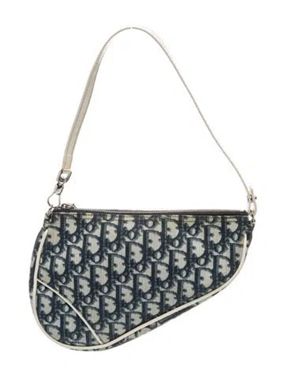 Pre-owned Dior Issimo Saddle Pochette In Blue