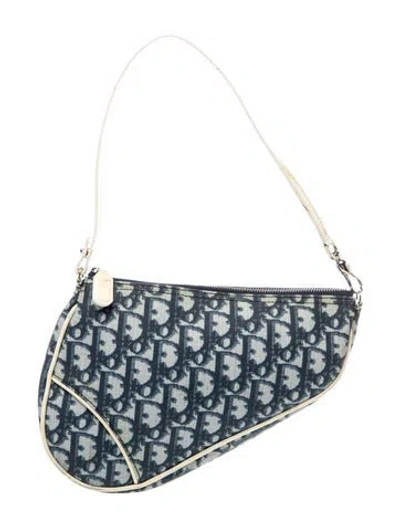 Pre-owned Dior Issimo Saddle Pochette In Blue