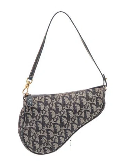 Pre-owned Dior Issimo Saddle Pochette In Blue