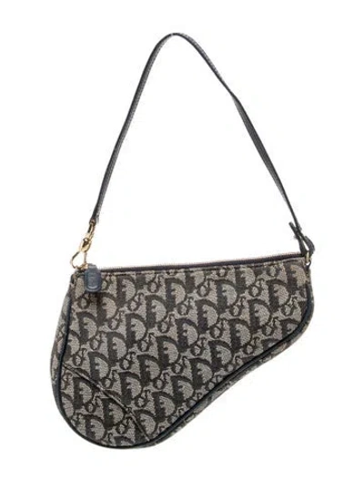 Pre-owned Dior Issimo Saddle Pochette In Gray