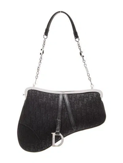 Pre-owned Dior Issimo Saddle Pochette Micro Vintage In Black