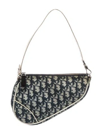 Pre-owned Dior Issimo Saddle Pochette Mini In Blue