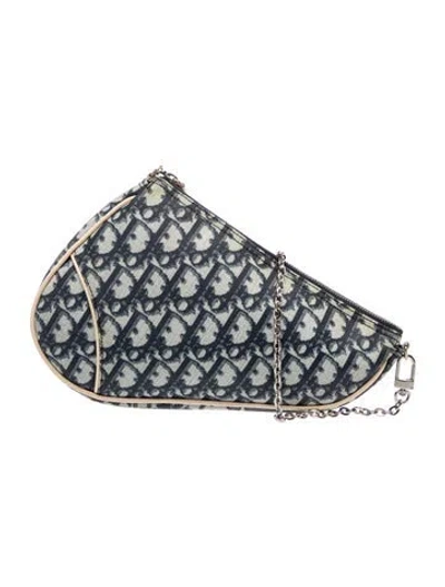 Pre-owned Dior Issimo Saddle Pochette Mini In Gray