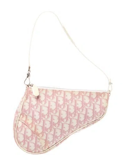 Pre-owned Dior Issimo Saddle Pochette In Pink