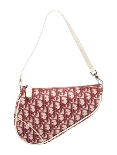 Pre-owned Dior Issimo Saddle Pochette In Red