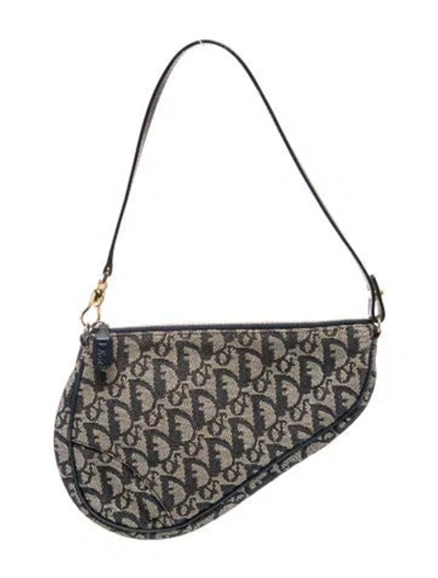 Pre-owned Dior Issimo Saddle Pochette Vintage In Blue