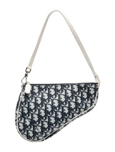 Pre-owned Dior Issimo Saddle Pochette Vintage In Blue