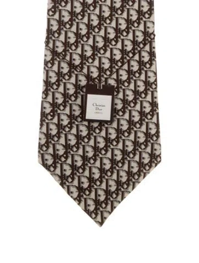 Pre-owned Dior Issimo Silk Tie In Neutral