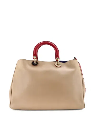 Pre-owned Dior Issimo Smooth Calfskin Large Tote Bag In Multi