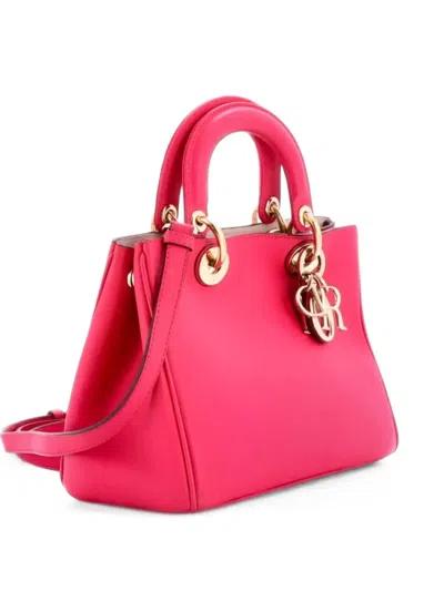 Pre-owned Dior Issimo Tote Smooth Calfskin Mini Satchel In Pink
