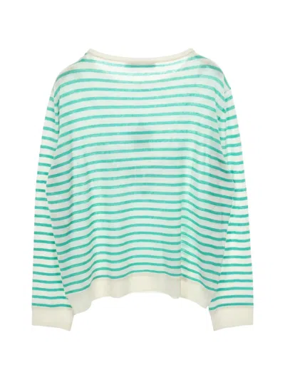 Pre-owned Dior Ivera Striped Knit Top In White