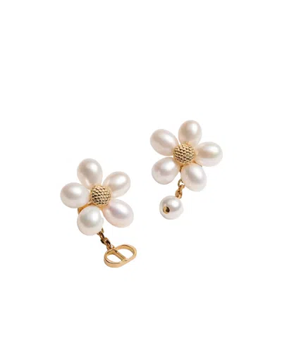 Dior Iviera Brush  Bloom Earrings In Gold