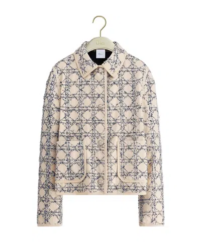 Dior Iviera Cannage Cropped Jacket In Neutral