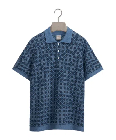 Dior Iviera Cannage Polo Shirt, Regular Fit In Blue