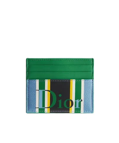 Dior Iviera Card Holder In Green