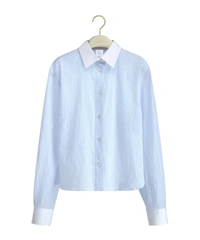 Dior Iviera Cropped Blouse In Blue