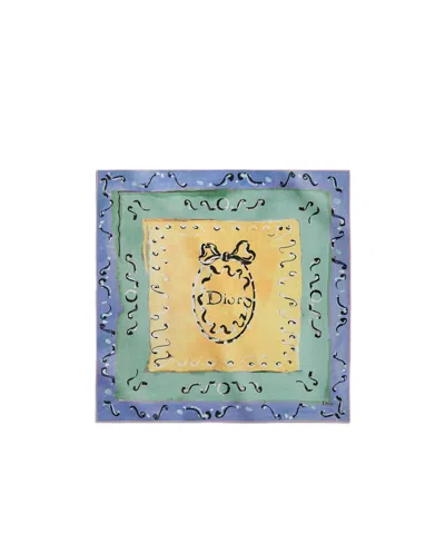 Dior Iviera Delicate Ribbon 70 Square Scarf In Yellow