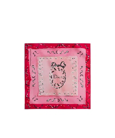 Dior Iviera Delicate Ribbon 70 Square Scarf In Red