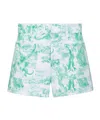 Dior Christian  Allover Printed Denim Shorts In Blue