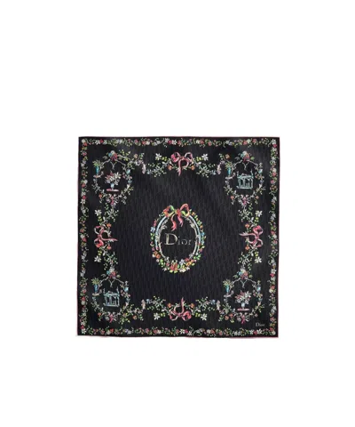 Dior Iviera  Arabesque 90 Square Scarf In Black