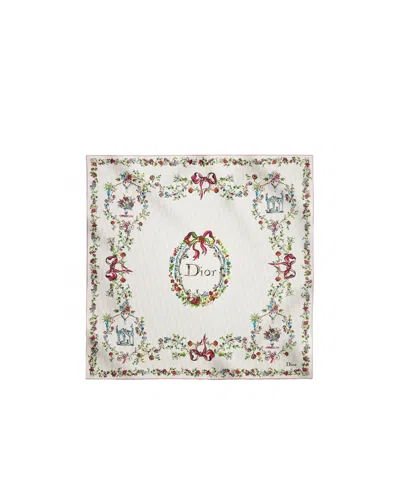 Dior Iviera  Arabesque 90 Square Scarf In White