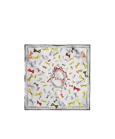 Dior Iviera  Bows 90 Square Scarf In Gray