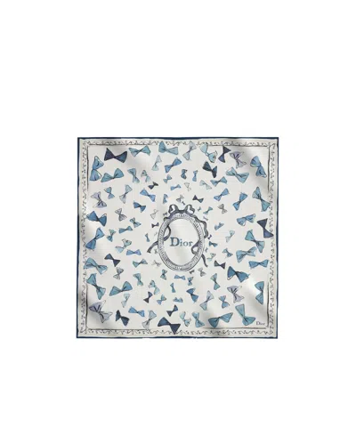 Dior Iviera  Bows Square Scarf In White