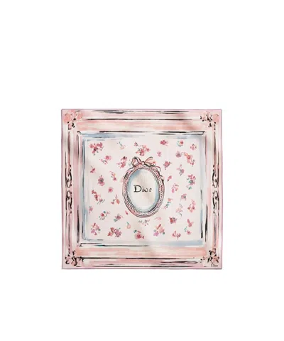 Dior Iviera  Floral Portrait 90 Square Scarf In Pink