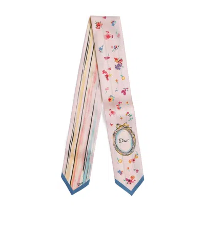 Dior Iviera  Floral Portrait Maxi Mitzah Scarf In Pink