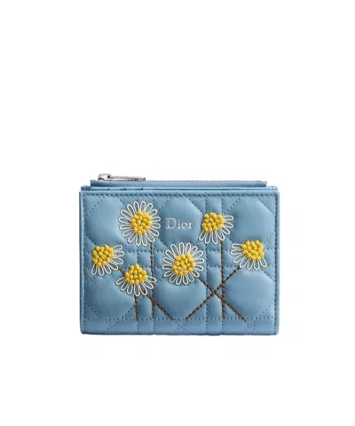 Dior Iviera  Jardin Dahlia Wallet In Blue