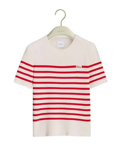 Dior Iviera  Mariniere Short-sleeved Sweater In Multi