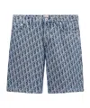 Dior Logo Pattern Silk Shorts In Blue