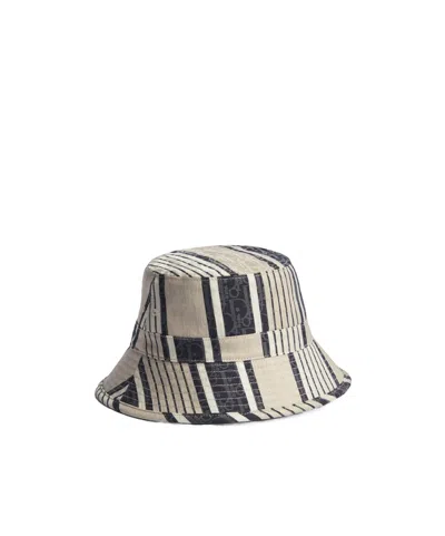Dior Iviera  Oblique Sun Stripes Bucket Hat In Multi