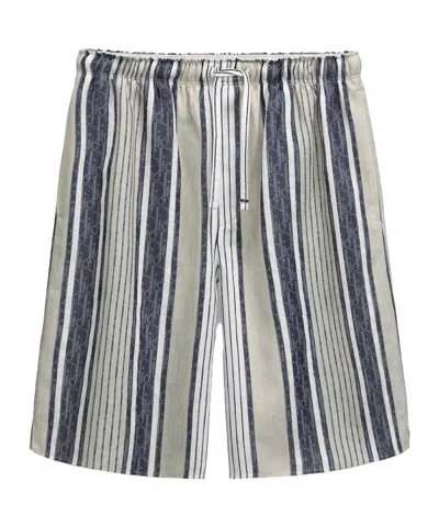 Dior Iviera  Oblique Sun Stripes Shorts In Transparent