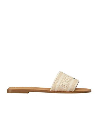 Dior Iviera Dway Flat-bottomed Sandals In Nude
