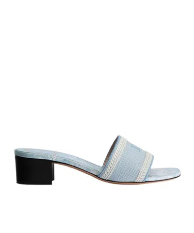 Dior Iviera Dway Heeled Slide In Blue